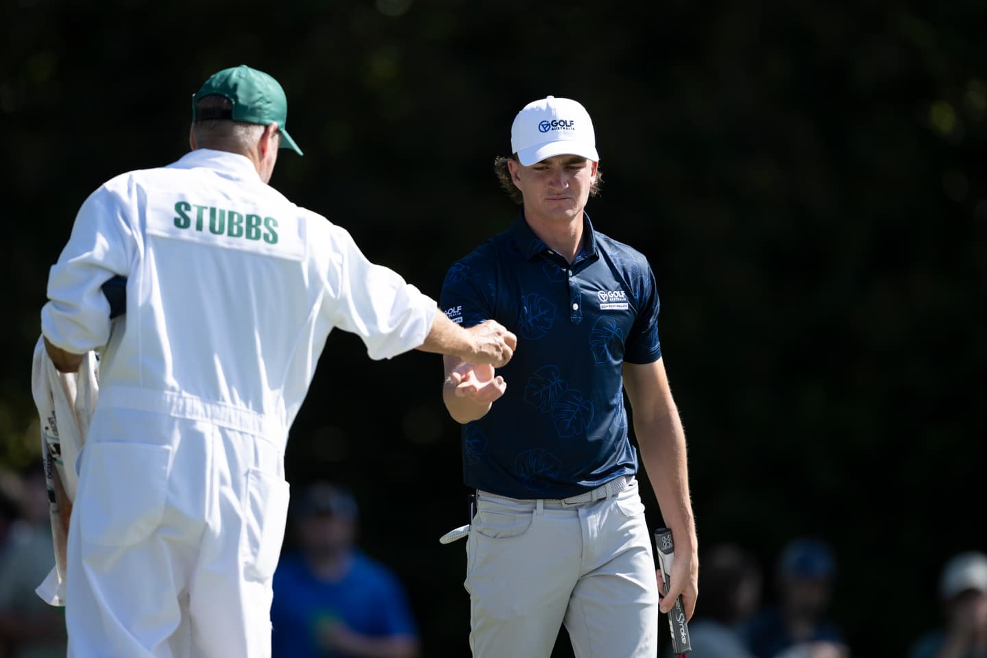Jasper Stubbs of Australia on the No. 1 green prior to the 2024 Masters Tournament