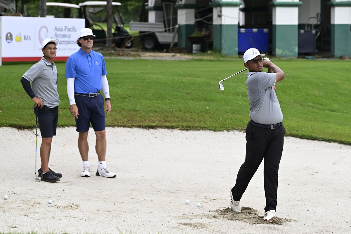 AAC Academy participants work on their bunker skills at Amata Spring Country Club in Thailand