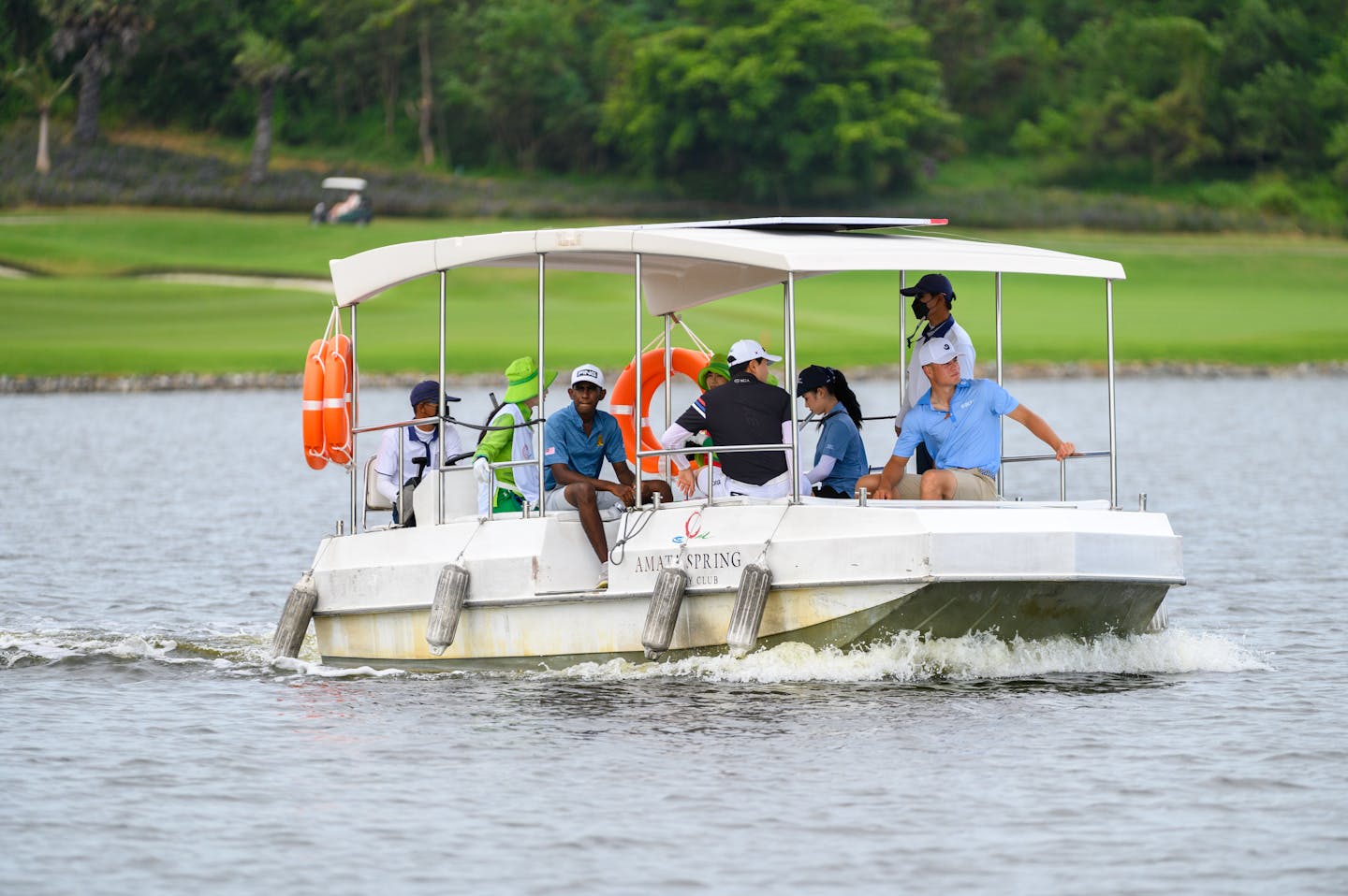 Boat is the only way to access the 17th green