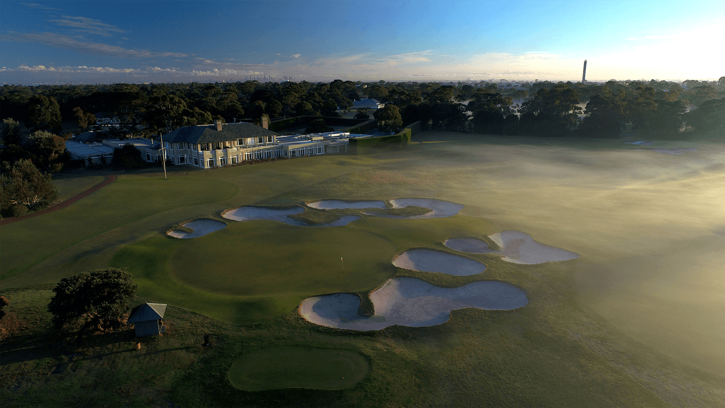 Aerial Shot of Clubhouse at Royal Melbourne